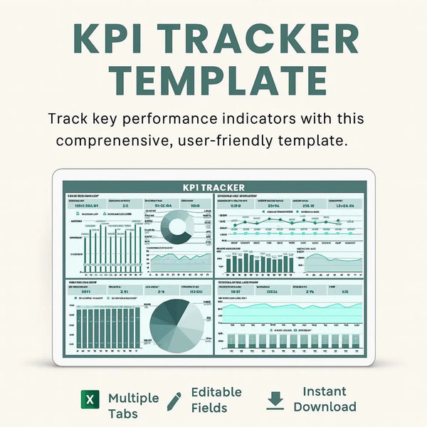 KPI Tracker Template Excel & Google Sheets | Performance Dashboard & Metrics Monitor