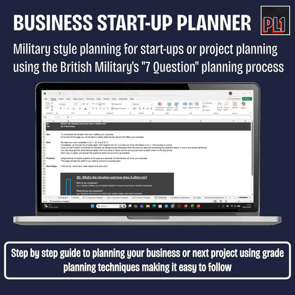 Military Business Planner Excel Template – 7 Question Method