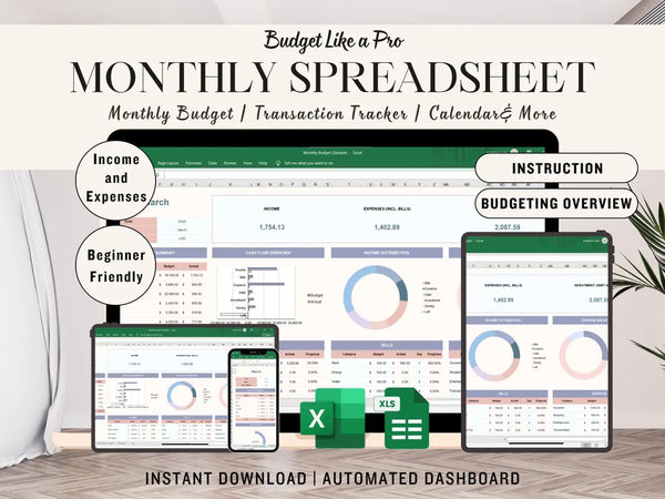Easy Budget Spreadsheet | Google Sheets & Excel Finance Planner