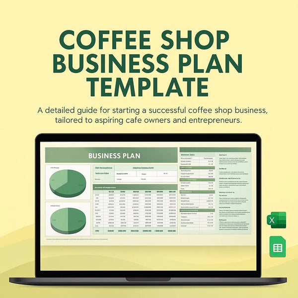 Coffee Shop Business Plan Template Excel & Google Sheets | Café Financial Projection