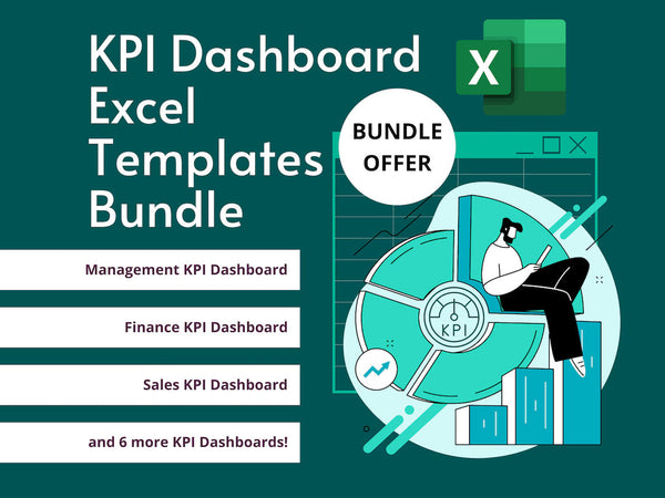 KPI Dashboard Excel Templates Bundle: Project, HR, Sales (Digital Download)
