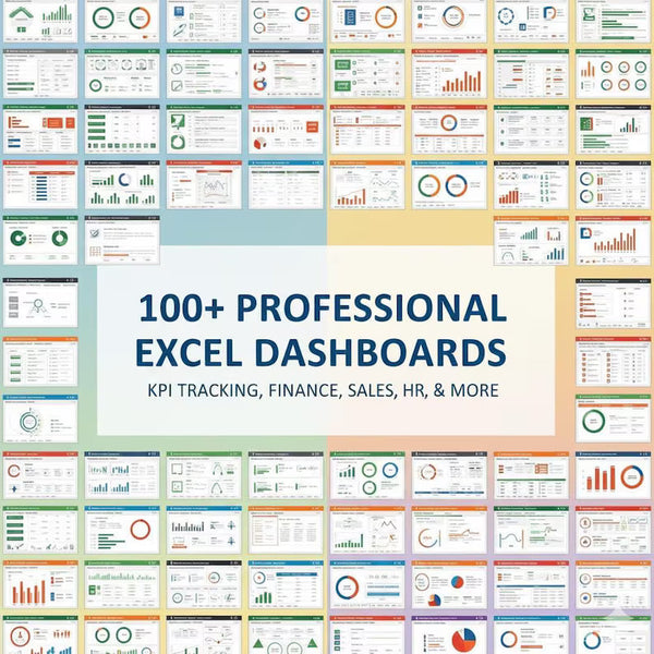 Ultimate Excel Dashboard Collection | 100+ Customizable Business & Finance Templates | KPIs, Sales, HR | Performance Tracking